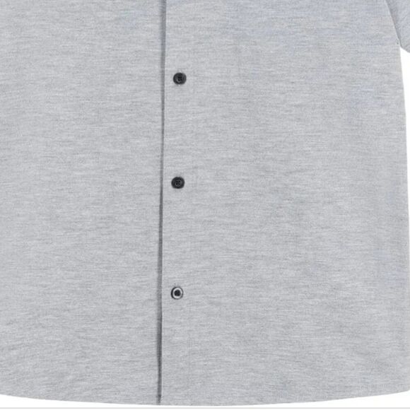 Andy & Evan Light Gray short sleeve button up knit shirt NWT size 10 - Picture 5 of 9
